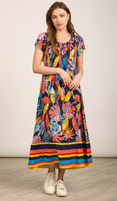 Mudflower Bright Summer Print Dress